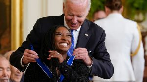 Simone Biles honored with Presidential Medal of Freedom as youngest living recipient