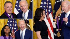 Biden pulls best dad jokes to honor Julia Louis-Dreyfus, Mindy Kaling and Bruce Springsteen